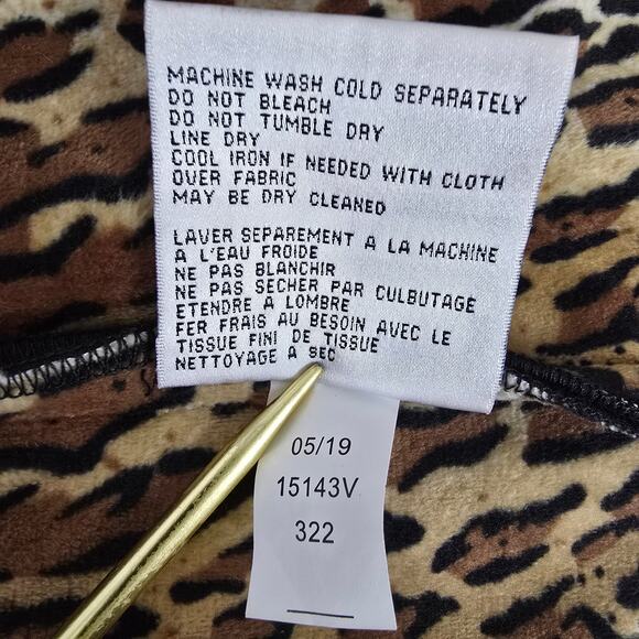 NWOT Via Spiga Hooded Trench Coat Raincoat Black Animal Print Faux Fur Lining M - Picture 16 of 16